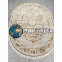 Турецкий ковер Zarina 123 Крем-золото овал